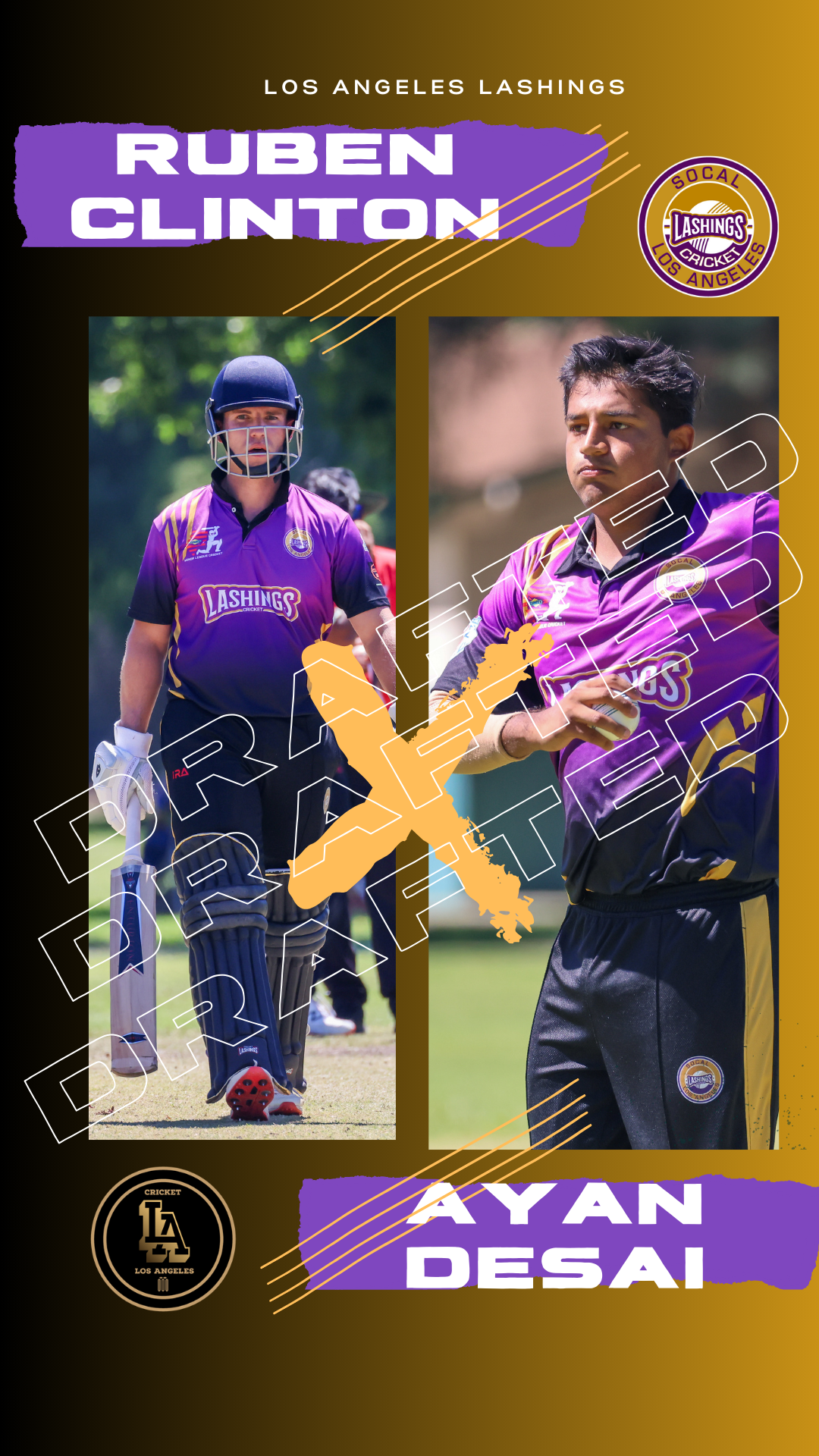 Ayan and Ruben Drafted in MLC Los Angeles Cricket