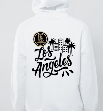 Black and White Minimalist Hoodie Los Angeles Cricket Apparel Hoodie